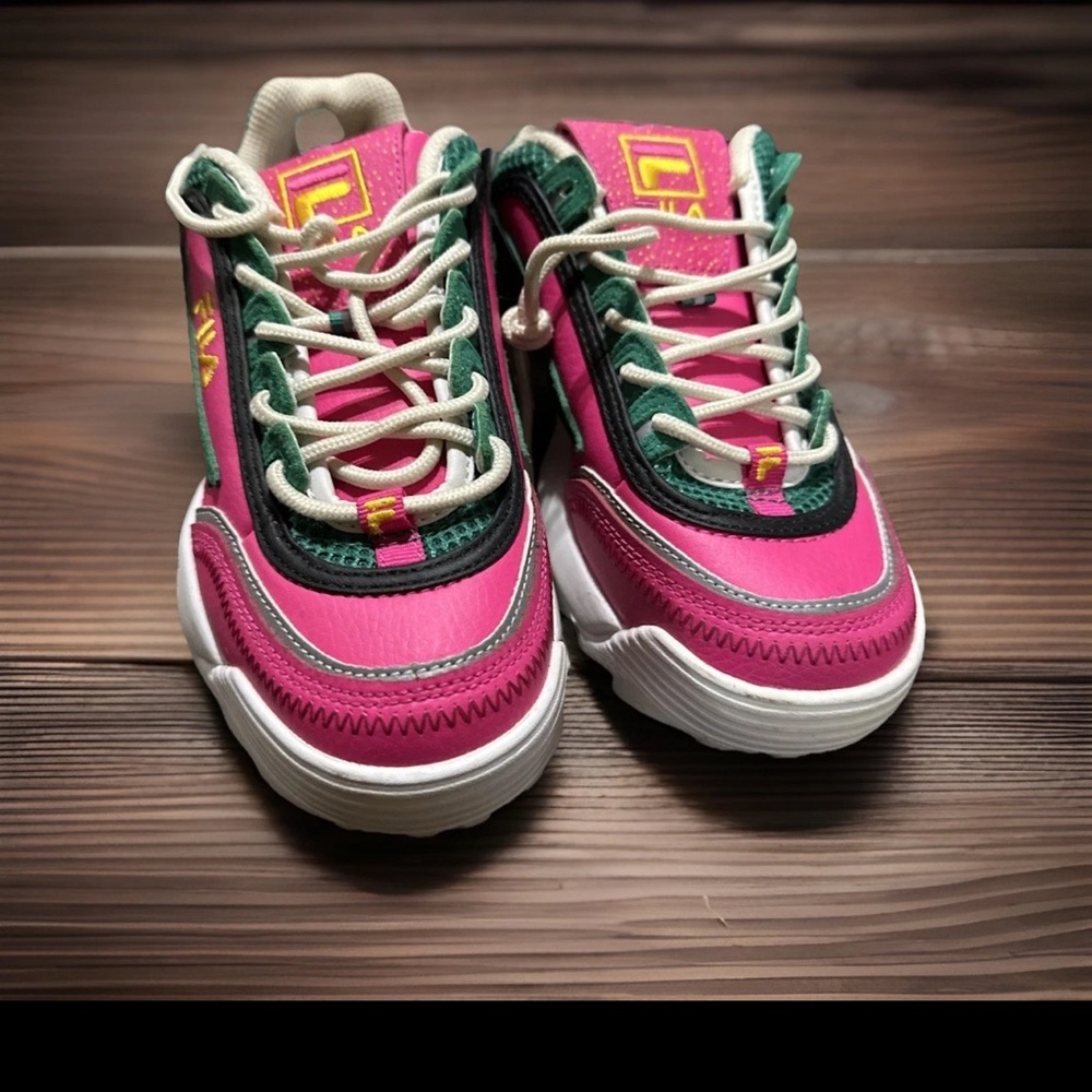 Fila Pink and Teal Sneakers